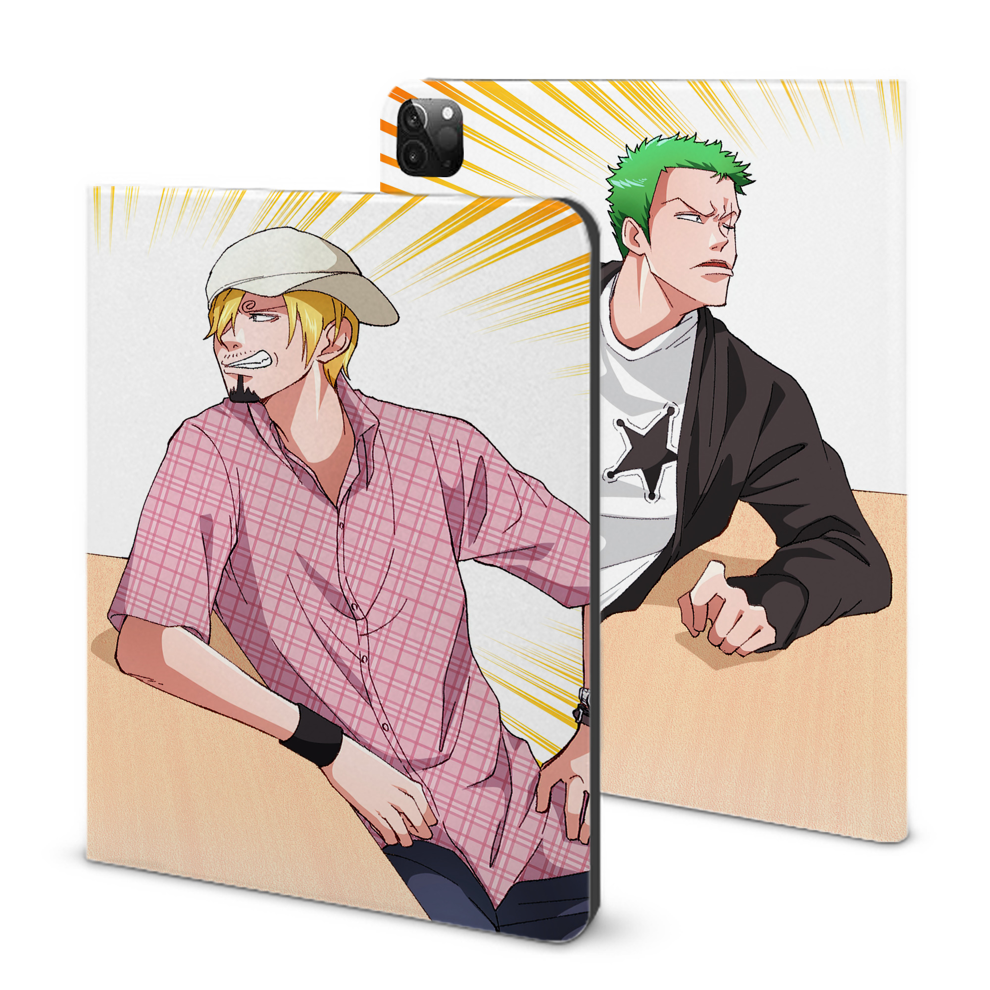 （画像用） ワンピース ONE PIECE IPadケース ペンホルダー付き ブックスタイルデザイン